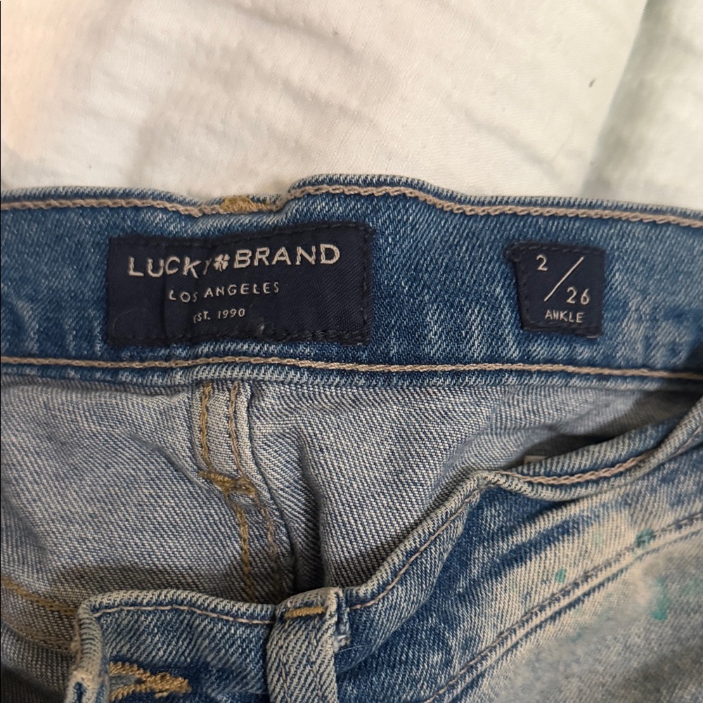 Lucky Brand Light Blue Distressed Skinny Jeans - Picture 3 of 4